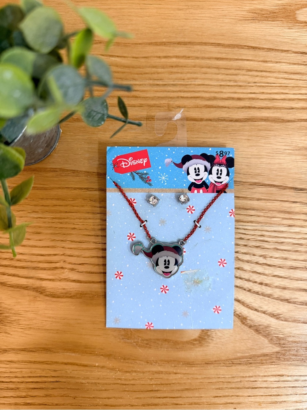 🌿10/$25 • Disney Mickey Mouse‎ Christmas Necklace & Earrings Set